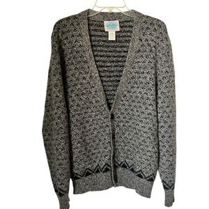 Royal Mills Outfitters Vintage Women’s  Gray Wool Blend Cardigan Size Large